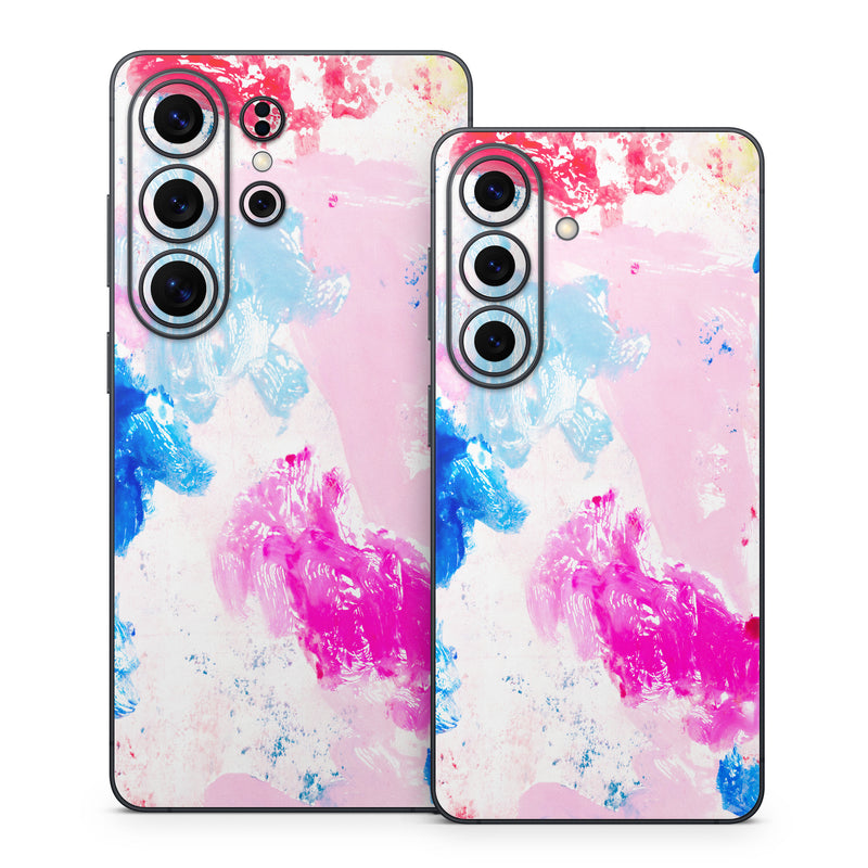 Samsung Galaxy S26 Series Skin design of Art Paint, Watercolor painting, Pink, Visual arts, Paint, Painting, Drawing, Acrylic paint, Stain, Child art, with pink, blue, white, purple, red colors