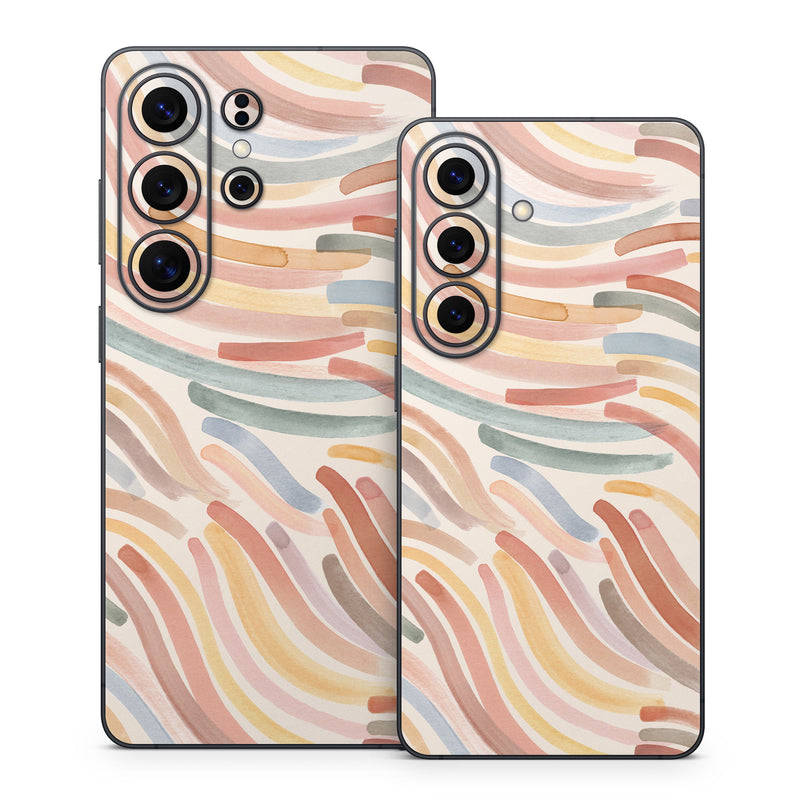 Samsung Galaxy S26 Series Skin design of Orange, Brown, Pink, Design, Wallpaper, Motif, Paint, Pattern, Mixture, Modern art, with white, brown, blue, green, yellow, red colors