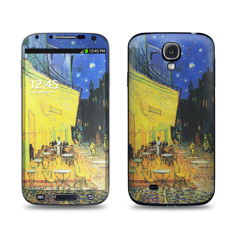 Samsung Galaxy S4 Skin design of Painting, Art, Yellow, Watercolor paint, Illustration, Modern art, Visual arts, Street, Infrastructure, Tree, with green, black, blue, gray, red colors