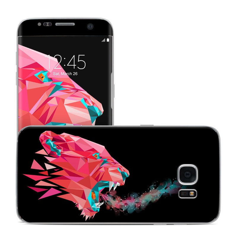 Samsung Galaxy S7 Edge Skin design of Pink, Graphic design, Illustration, Design, Organism, Graphics, Font, Art, Animation, Pattern, with black, red, pink, gray colors