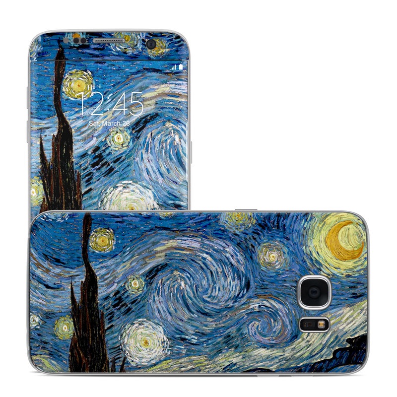 Samsung Galaxy S7 Edge Skin design of Painting, Purple, Art, Tree, Illustration, Organism, Watercolor paint, Space, Modern art, Plant, with gray, black, blue, green colors