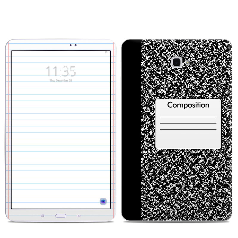 Samsung Galaxy Tab A 10.1 Skin design of Text, Font, Line, Pattern, Black-and-white, Illustration, with black, gray, white colors
