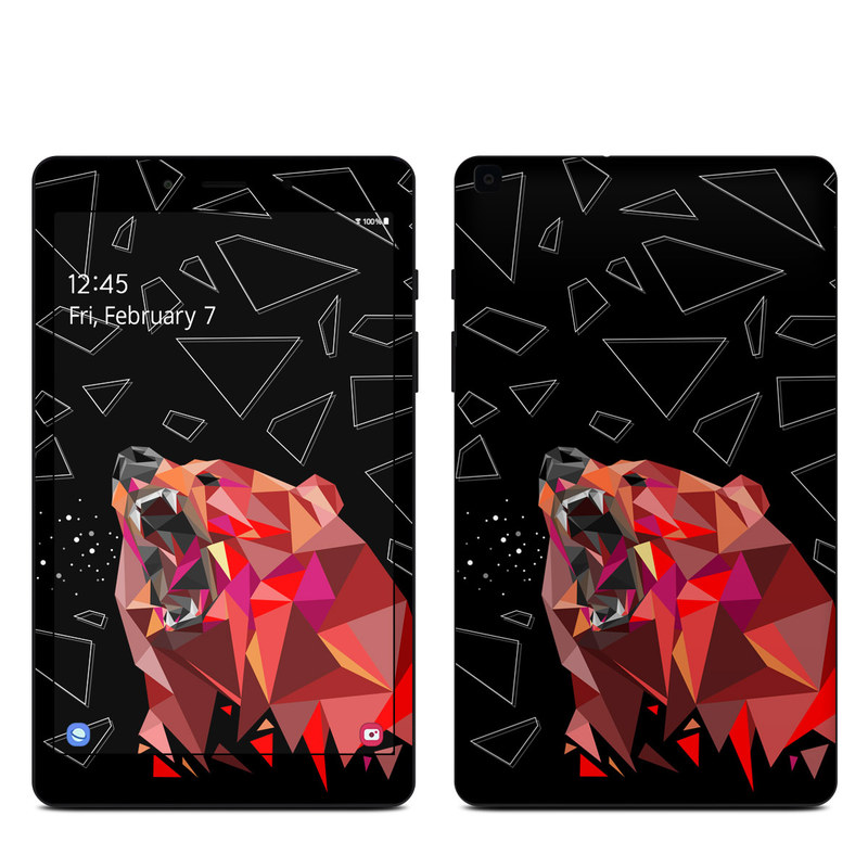 Samsung Galaxy Tab A 8.0 2019 Skin design of Graphic design, Triangle, Font, Illustration, Design, Art, Visual arts, Graphics, Pattern, Space with black, red colors