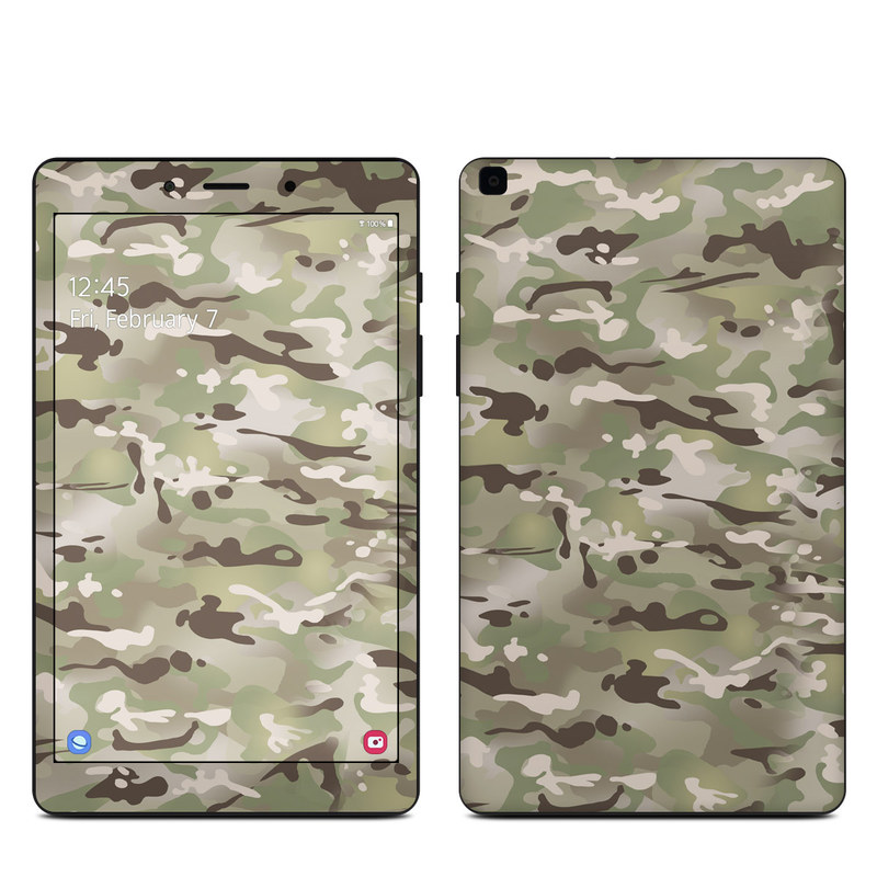 Samsung Galaxy Tab A 8.0 2019 Skin design of Military camouflage, Camouflage, Pattern, Clothing, Uniform, Design, Military uniform, Bed sheet, with gray, green, black, red colors