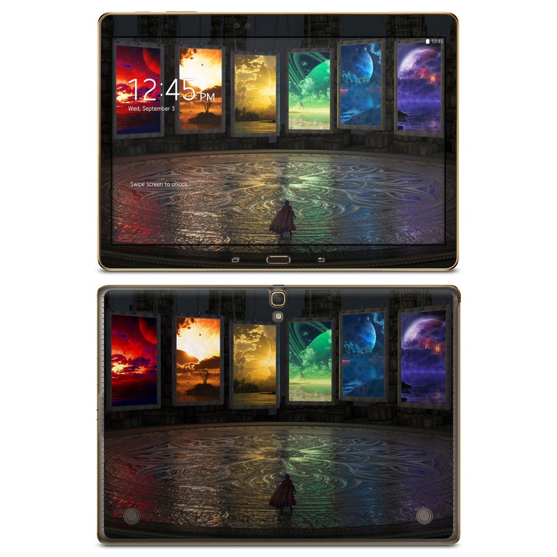 Samsung Galaxy Tab S 10.5 Skin design of Light, Lighting, Water, Sky, Technology, Night, Art, Geological phenomenon, Electronic device, Glass, with black, red, green, blue colors