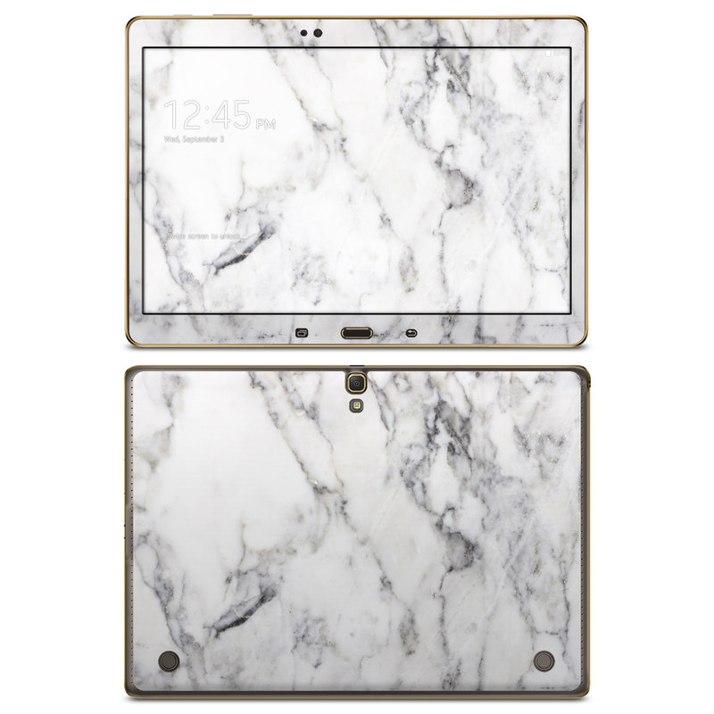 Samsung Galaxy Tab S 10.5 Skin design of White, Geological phenomenon, Marble, Black-and-white, Freezing, with white, black, gray colors