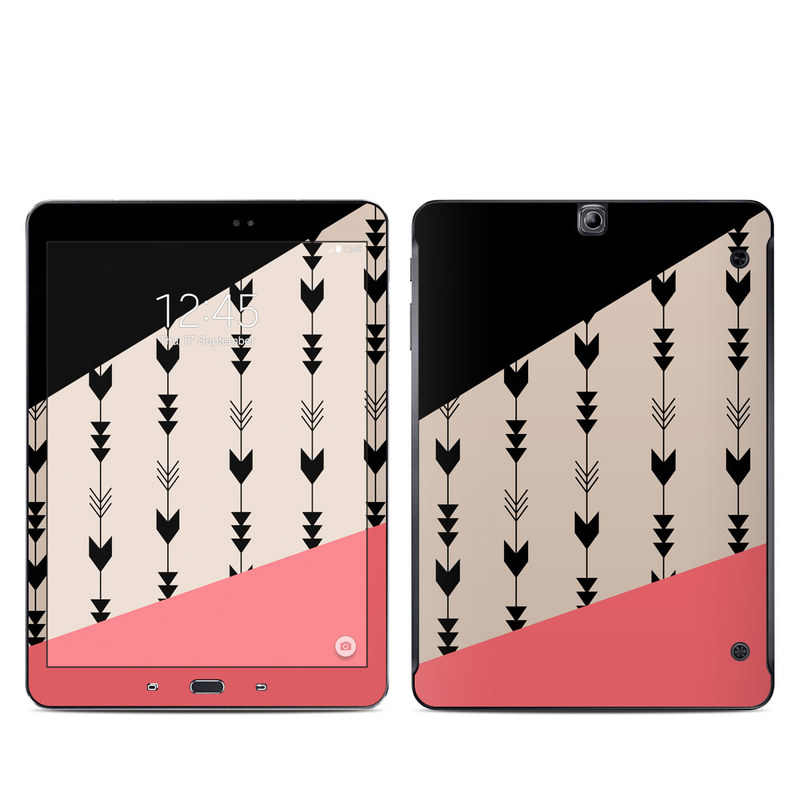 Samsung Galaxy Tab S2 9.7 Skin design of Line, Pattern, Design, Font, Illustration, with black, gray, pink colors