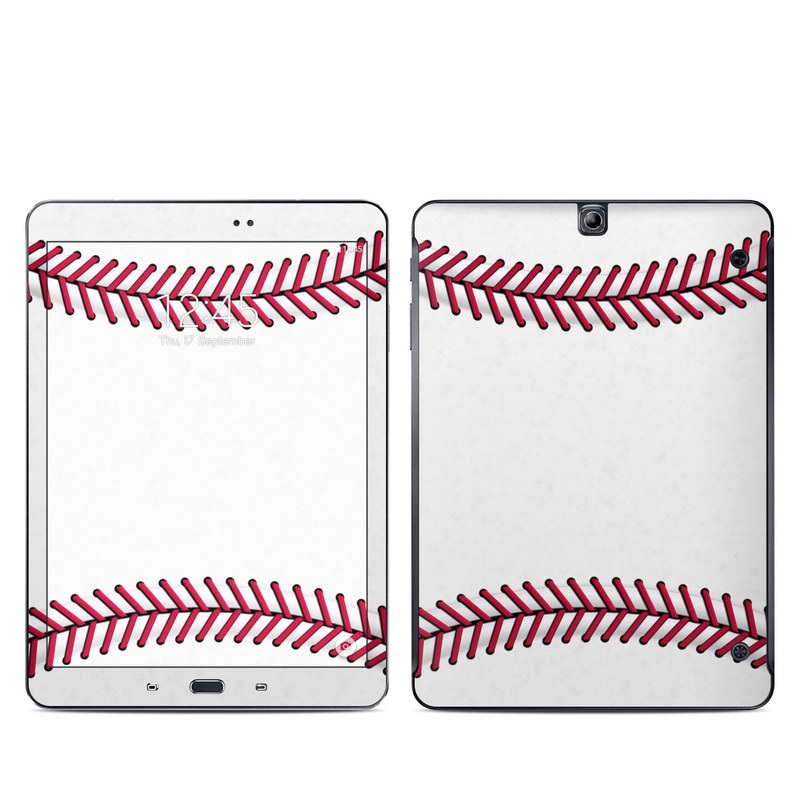 Samsung Galaxy Tab S2 9.7 Skin design of Red, Line, Pink, Parallel, Paper, with white, red colors