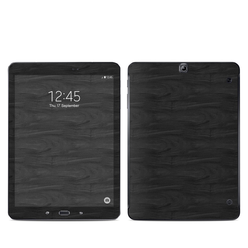 Samsung Galaxy Tab S2 9.7 Skin design of Black, Brown, Wood, Grey, Flooring, Floor, Laminate flooring, Wood flooring, with black colors