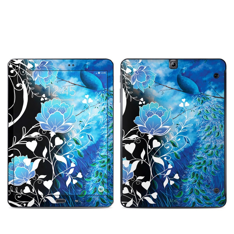 Samsung Galaxy Tab S2 9.7 Skin design of Blue, Pattern, Graphic design, Design, Illustration, Organism, Visual arts, Graphics, Plant, Art, with black, blue, gray, white colors