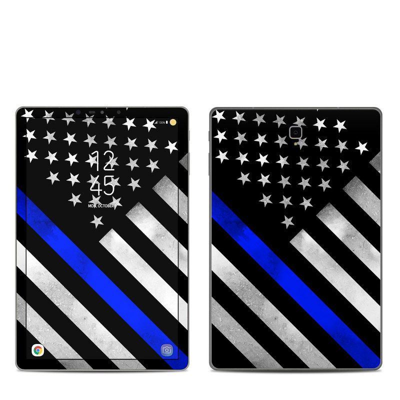 Samsung Galaxy Tab S4 Skin design of Flag of the united states, Flag, Cobalt blue, Pattern, Line, Black-and-white, Design, Monochrome, Electric blue, Parallel with black, white, gray, blue colors