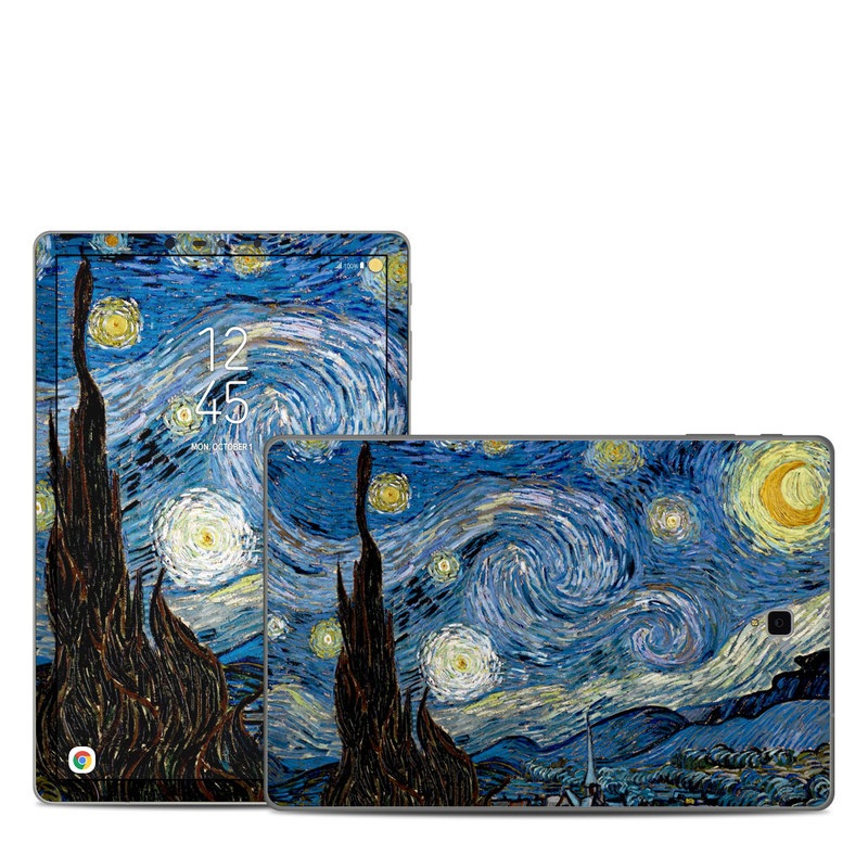 Samsung Galaxy Tab S4 Skin design of Painting, Purple, Art, Tree, Illustration, Organism, Watercolor paint, Space, Modern art, Plant with gray, black, blue, green colors