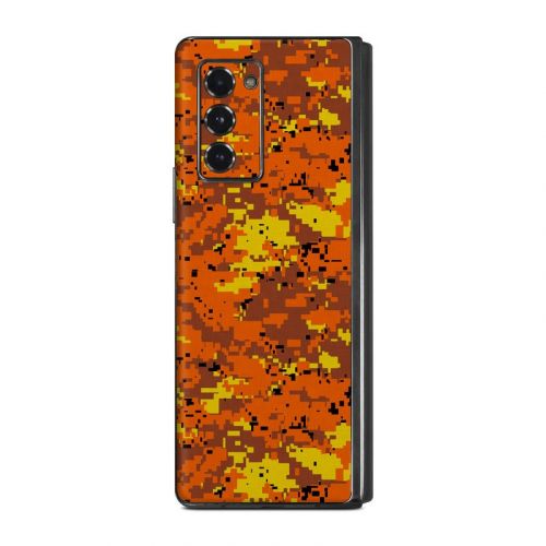 Digital Orange Camo Samsung Galaxy Z Fold2 Skin