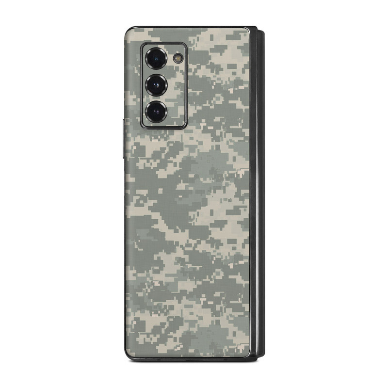 Samsung Galaxy Z Fold2 Skin design of Military camouflage, Green, Pattern, Uniform, Camouflage, Design, Wallpaper, with gray, green colors