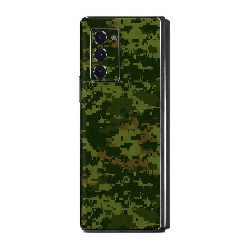 Samsung Galaxy Z Fold2 Skin design of Military camouflage, Green, Pattern, Uniform, Camouflage, Clothing, Design, Leaf, Plant with green, brown colors