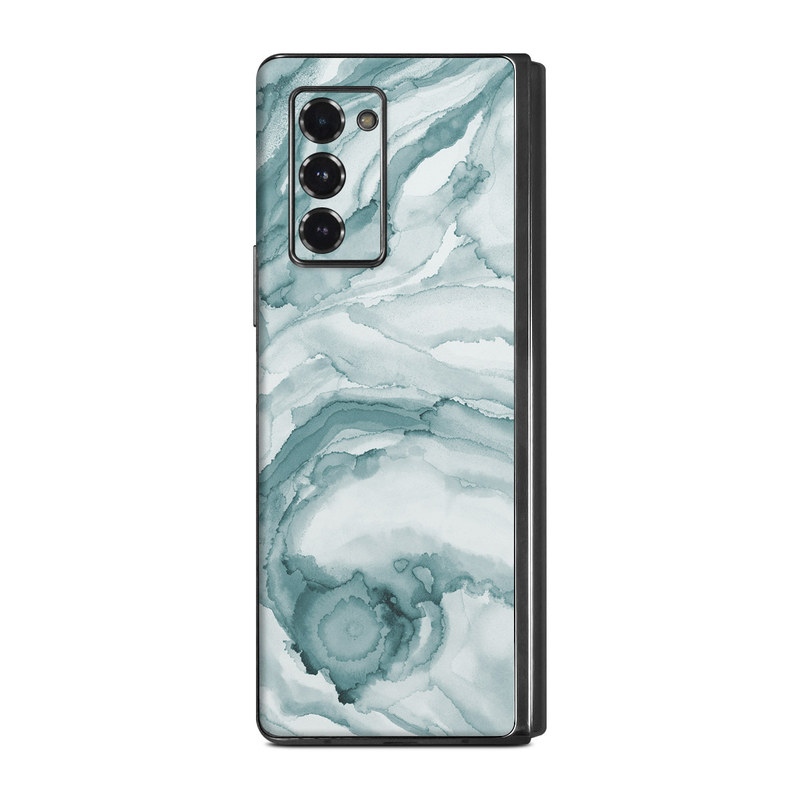 Samsung Galaxy Z Fold2 Skin design of Liquid, Fluid, Snow, Polar ice cap, Ice cap, Aqua, Melting, Glacial landform, Arctic ocean, Pattern, with blue, gray, white colors