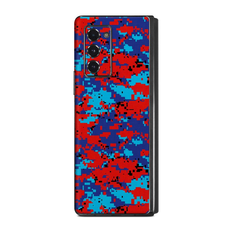 Samsung Galaxy Z Fold2 Skin design of Blue, Red, Pattern, Textile, Electric blue, with blue, red colors