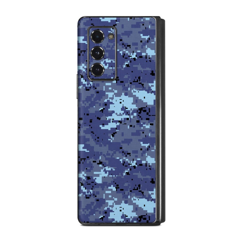 Samsung Galaxy Z Fold2 Skin design of Blue, Purple, Pattern, Lavender, Violet, Design, with blue, gray, black colors