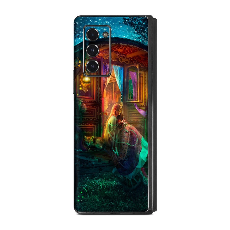 Samsung Galaxy Z Fold2 Skin design of Illustration, Adventure game, Darkness, Art, Digital compositing, Fictional character, Games, with black, red, blue, green colors