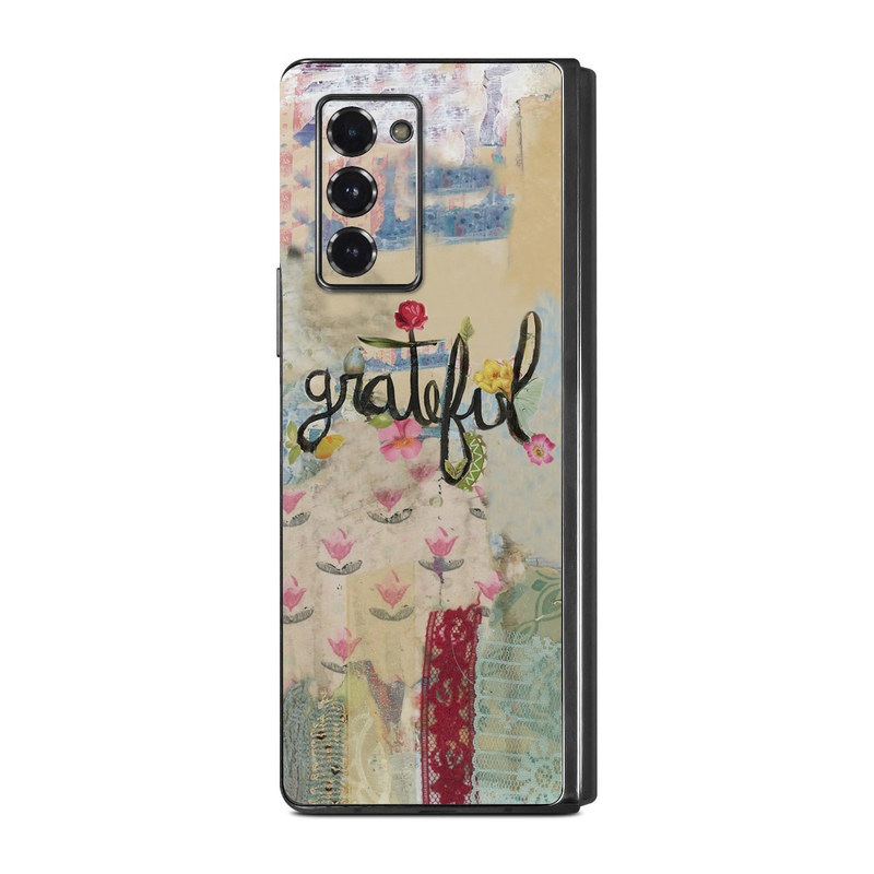 Samsung Galaxy Z Fold2 Skin design of Pink, Art, Modern art, Font, Textile, Illustration, Plant, Pattern, Flower, Still life, with red, blue, black, green, pink, yellow, brown colors