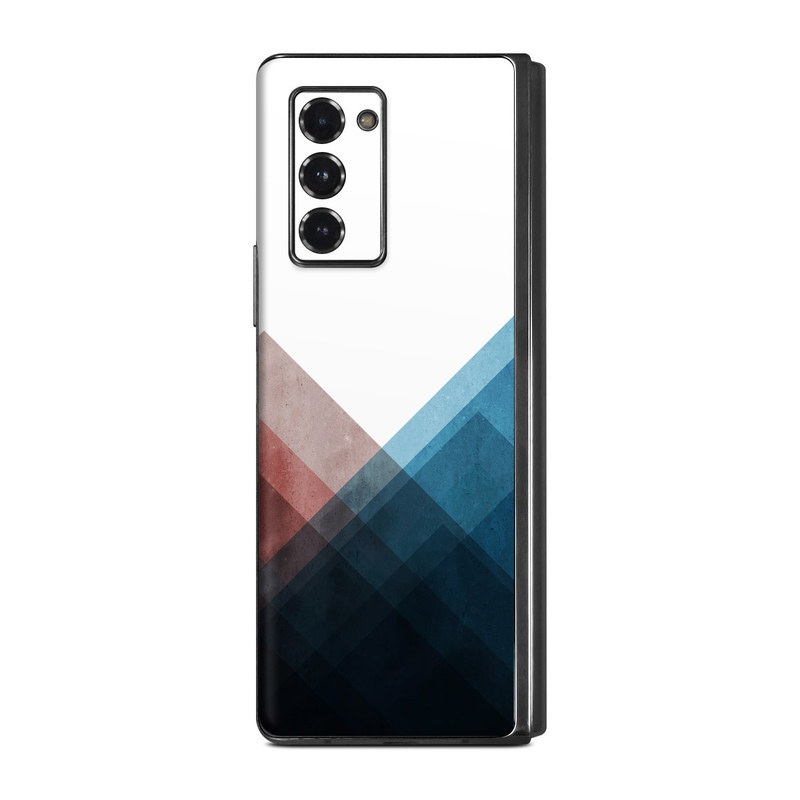 Samsung Galaxy Z Fold2 Skin design of Blue, Red, Sky, Pink, Line, Architecture, Font, Graphic design, Colorfulness, Illustration, with red, pink, blue colors