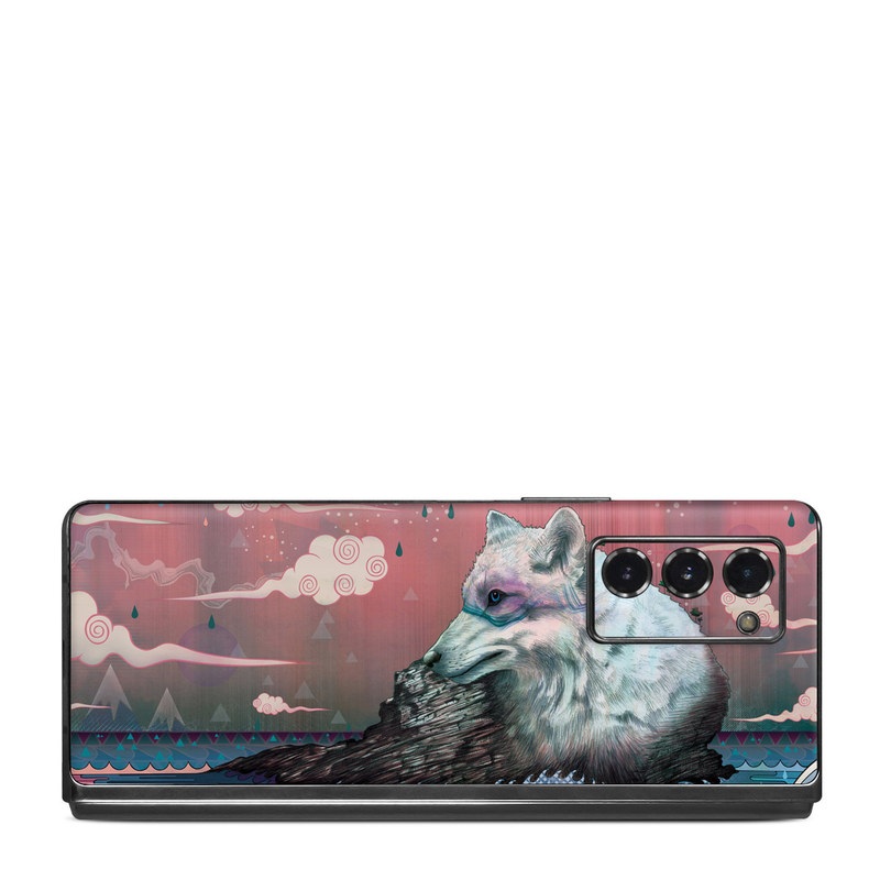 Samsung Galaxy Z Fold2 Skin design of Illustration, Art, with gray, black, blue, red, purple colors