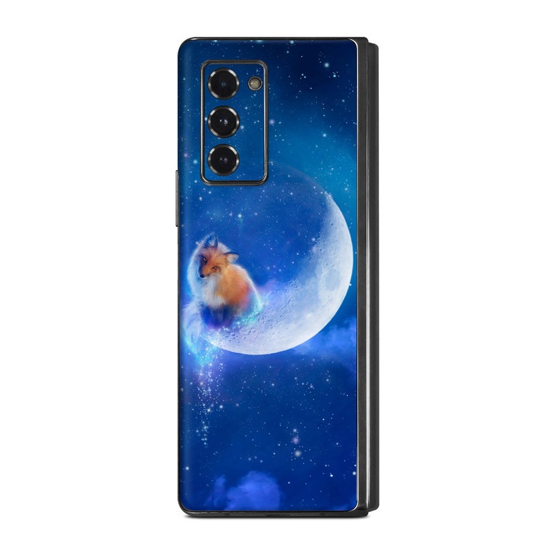 Samsung Galaxy Z Fold2 Skin design of Sky, Atmosphere, Astronomical object, Outer space, Space, Universe, Illustration, Nebula, Galaxy, Fictional character, with blue, black, gray colors