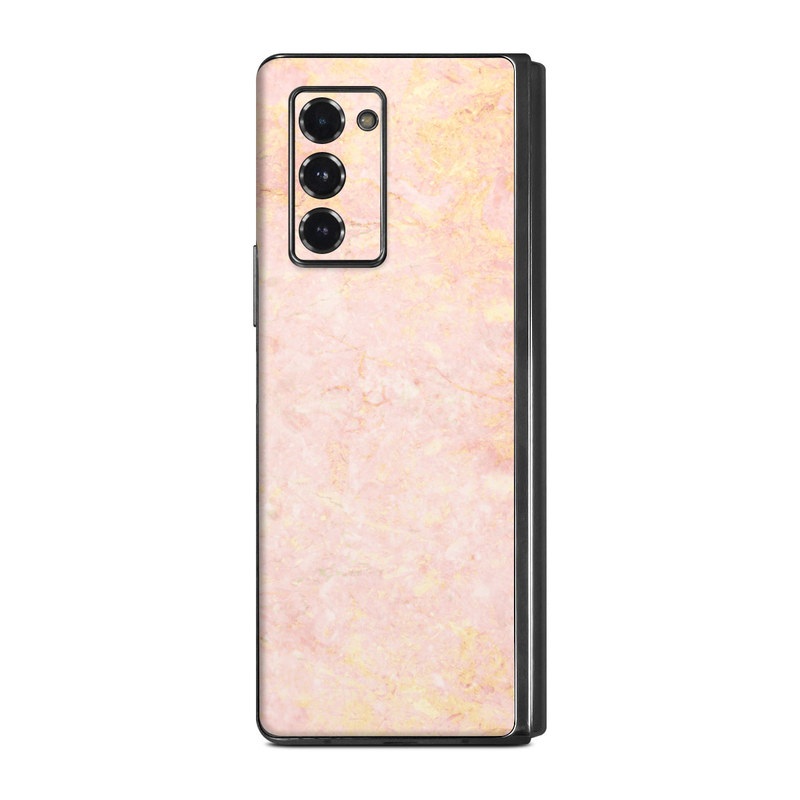 Samsung Galaxy Z Fold2 Skin design of Pink, Peach, Wallpaper, Pattern, with pink, yellow, orange colors