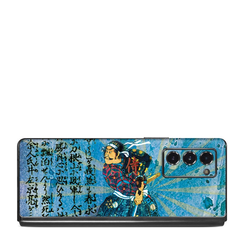 Samsung Galaxy Z Fold2 Skin design of Art, Illustration, Painting, with blue, black, gray, green, red colors