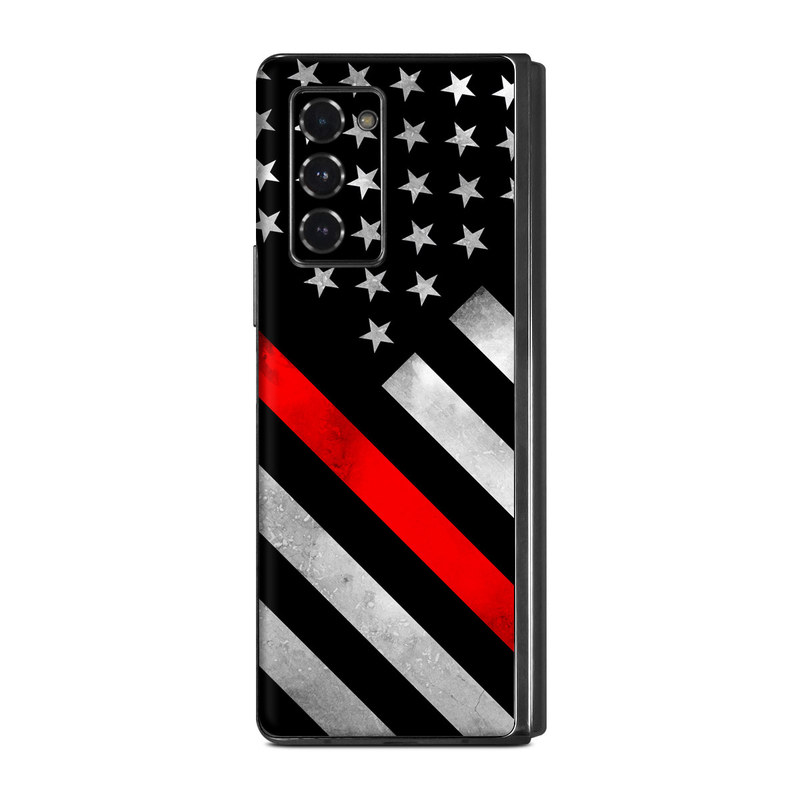 Samsung Galaxy Z Fold2 Skin design of Flag of the united states, Flag, Line, Black-and-white, Pattern, Flag Day (USA), Veterans day, Independence day, Memorial day, with black, white, gray, red colors