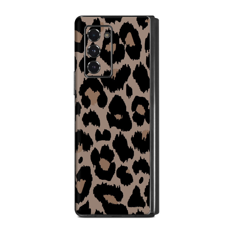 Samsung Galaxy Z Fold2 Skin design of Pattern, Brown, Fur, Design, Textile, Monochrome, Fawn, with black, gray, red, green colors