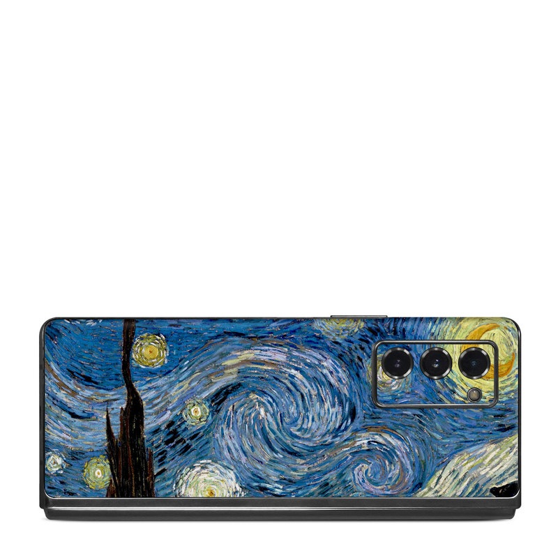 Samsung Galaxy Z Fold2 Skin design of Painting, Purple, Art, Tree, Illustration, Organism, Watercolor paint, Space, Modern art, Plant, with gray, black, blue, green colors