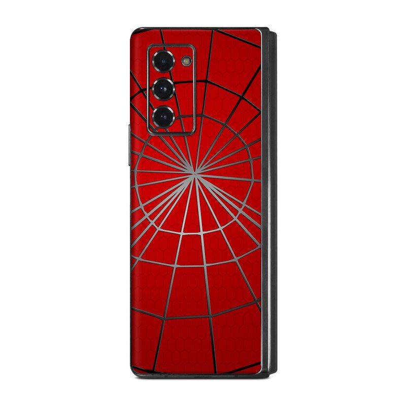 Samsung Galaxy Z Fold2 Skin design of Red, Symmetry, Circle, Pattern, Line, with red, black, gray colors