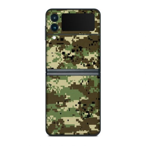 Digital Woodland Camo Samsung Galaxy Z Flip3 Skin