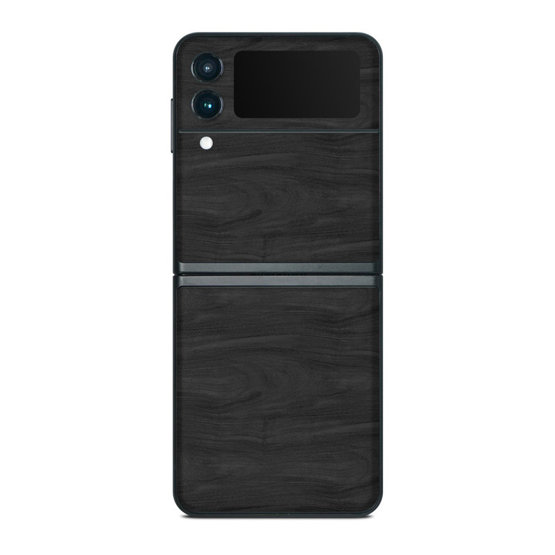 Samsung Galaxy Z Flip3 Skin design of Black, Brown, Wood, Grey, Flooring, Floor, Laminate flooring, Wood flooring, with black colors