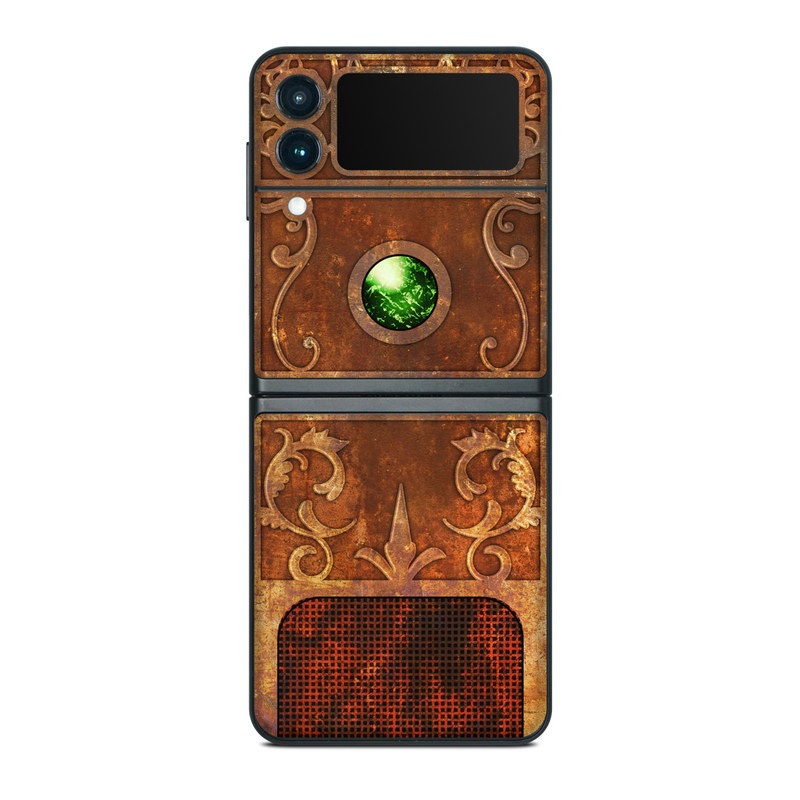 Samsung Galaxy Z Flip3 Skin design, with brown, red, yellow, green, orange colors