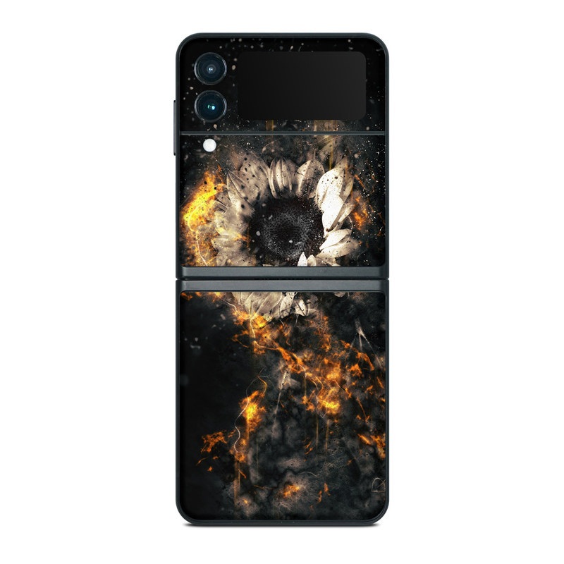 Samsung Galaxy Z Flip3 Skin design of Nature, Outer space, Sky, Atmosphere, Astronomical object, Space, Darkness, Astronomy, Universe, Nebula, with black, red, green, gray colors