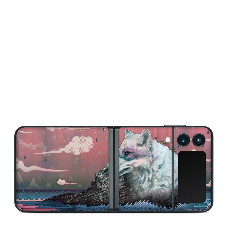 Samsung Galaxy Z Flip3 Skin design of Illustration, Art, with gray, black, blue, red, purple colors
