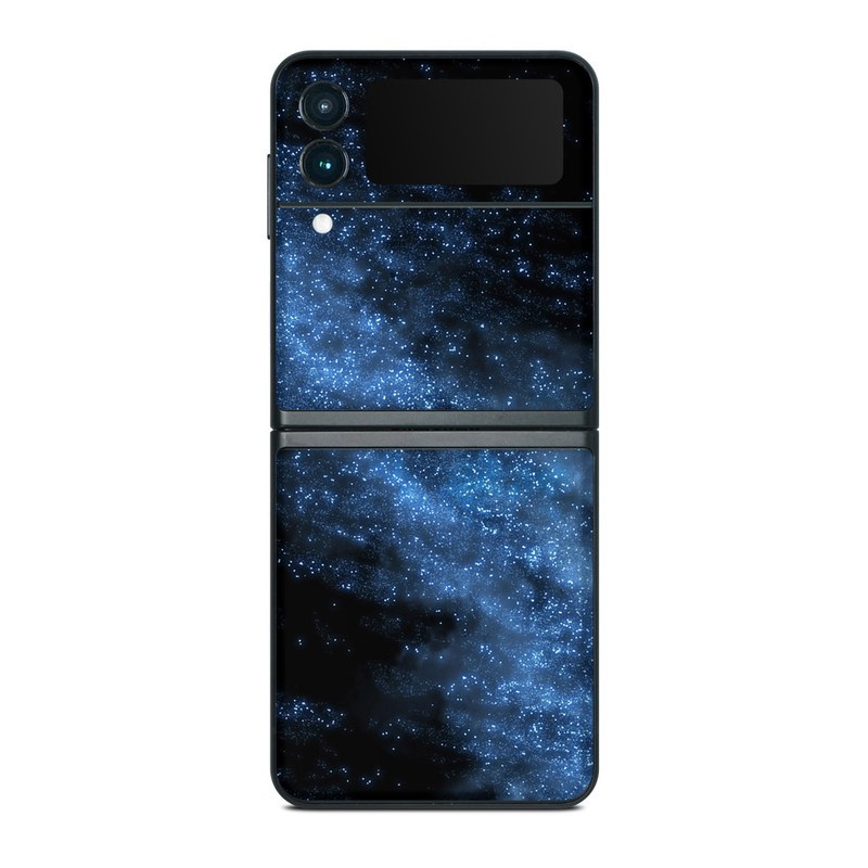 Samsung Galaxy Z Flip3 Skin design of Sky, Atmosphere, Black, Blue, Outer space, Atmospheric phenomenon, Astronomical object, Darkness, Universe, Space, with black, blue colors