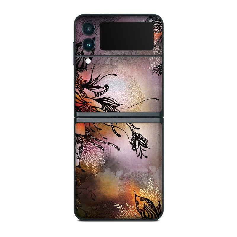 Samsung Galaxy Z Flip3 Skin design of Illustration, Graphic design, Cg artwork, Art, Fictional character, Graphics, Visual arts, Darkness, with black, gray, red, green, purple colors