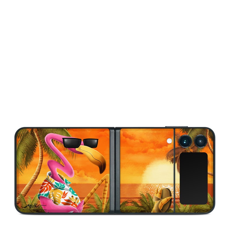 Samsung Galaxy Z Flip3 Skin design of Cartoon, Art, Animation, Illustration, Plant, Cg artwork, Shoe, Fictional character, with red, orange, green, black, pink colors