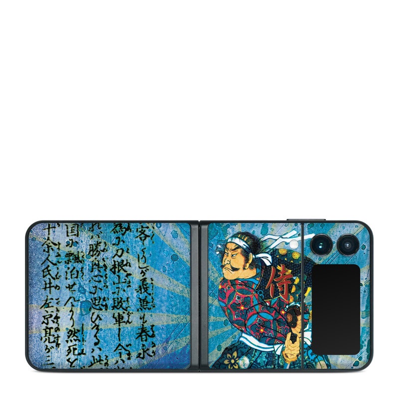 Samsung Galaxy Z Flip3 Skin design of Art, Illustration, Painting, with blue, black, gray, green, red colors