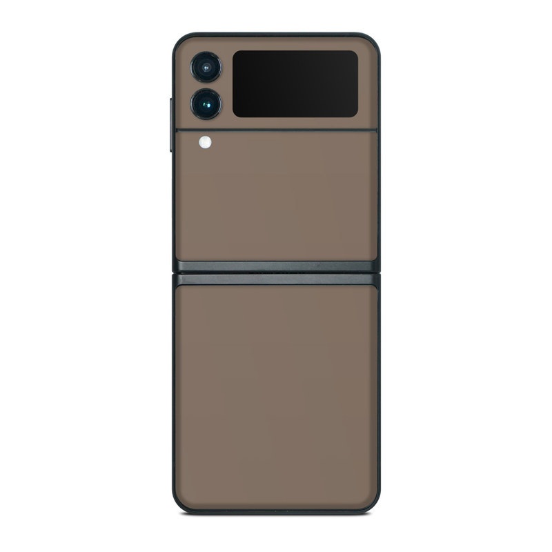 Samsung Galaxy Z Flip3 Skin design of Brown, Text, Beige, Material property, Font, with brown colors