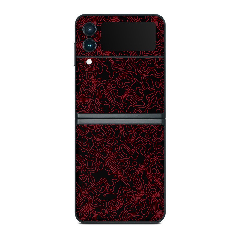 Samsung Galaxy Z Flip3 Skin design of Pink, Art, Motif, Magenta, Font, Pattern, Symmetry, Rectangle, Circle, Electric blue, with black, red colors