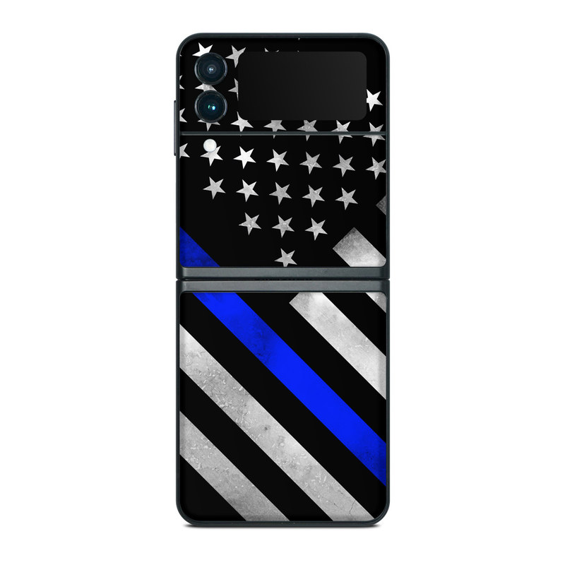 Samsung Galaxy Z Flip3 Skin design of Flag of the united states, Flag, Cobalt blue, Pattern, Line, Black-and-white, Design, Monochrome, Electric blue, Parallel, with black, white, gray, blue colors