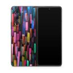 Colorful Brushstrokes Black Samsung Galaxy Z Fold5 Skin