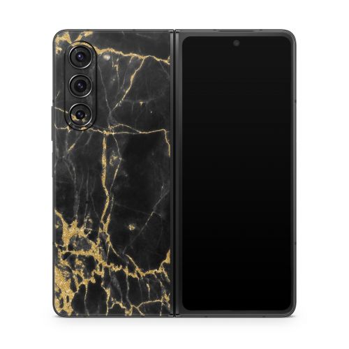 Black Gold Marble Samsung Galaxy Z Fold5 Skin