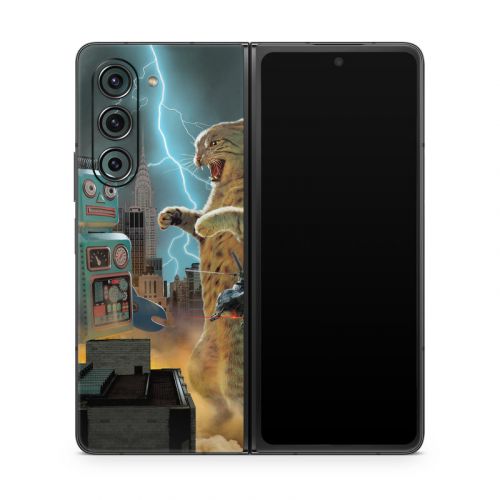 Catzilla Vs Robot Samsung Galaxy Z Fold5 Skin