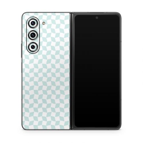 Checker Light Blue Samsung Galaxy Z Fold5 Skin