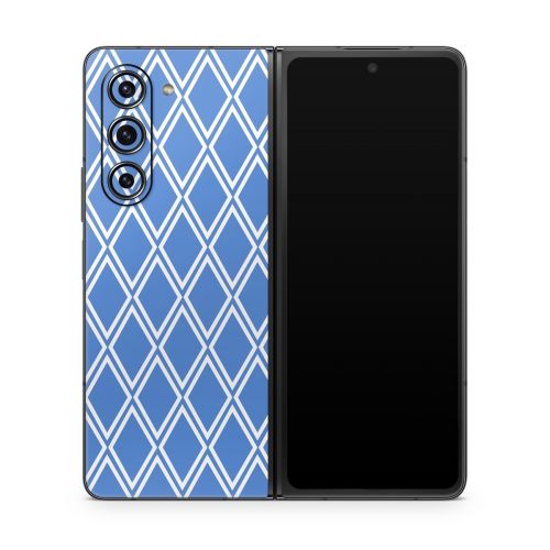 Blue Checks Samsung Galaxy Z Fold5 Skin